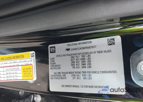 2023 Chevrolet Suburban 2Wd Lt from USA, damaged, VIN 1GNSCCKD6PR457877